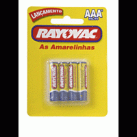 Pilha RAYOVAC Amarelinha Palito com 4 Unidades